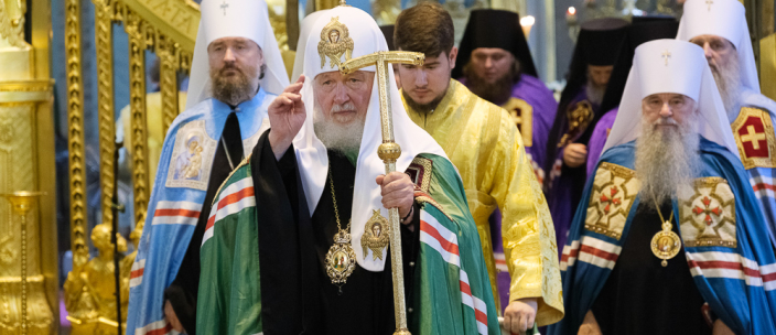 Святейший Патриарх Кирилл совершил Божественную литургию в Петропавловском соборе